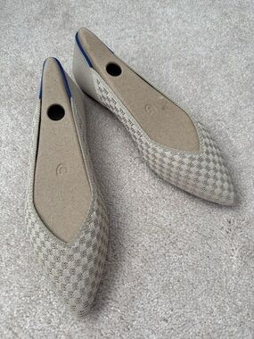 NEW NWOB Rothy’s The Point II In Brown/neutral In Frappe Basketweave Size 9